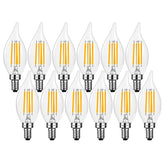 Brtstiun E12 flame-tip clear bulb for dimmable chandelier ambiance