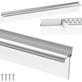 BSFRNF chrome framed shower door deflector on a 30-inch rail improves splash control.