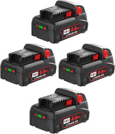 Bslite Milwaukee M18 6.0Ah battery pack front view for extended runtime
