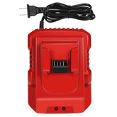 Bslite rapid charger station front view with Milwaukee M18 battery charging.