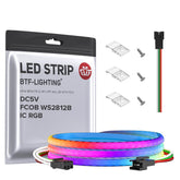 BTF-LIGHTING FCOB COB XGB1338 1m strip delivers vivid indoor lighting.