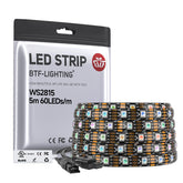 BTF-LIGHTING WS2815 LED strip 16.4ft shows consistent color across the length