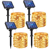 btfarm 4-pack solar string lights around trees for magical outdoor glow