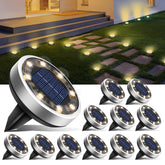 btfarm solar ground light 8 LEDs for bright, energy-efficient garden path illumination.