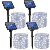 btfarm 4 Pack Solar String Lights outdoor 320 LED cool white for enchanting garden decor