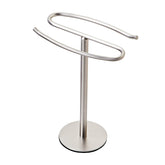 BTHRMHW brushed nickel towel holder stand front view for bathroom organization