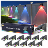 BUCASA solar fence lights front view show entry lighting and beam reach