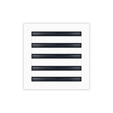 BUILDMART 10x10 vent cover front view in white aluminum, modern design ideal for ceilings and walls