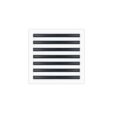 Buildmart 14x14 vent cover in white aluminum adds a sleek ceiling upgrade.