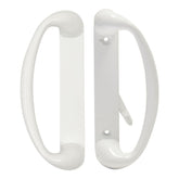 Built Industrial sliding door handle front view in white diecast for quick upgrade.