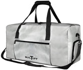BuilTuff fireproof duffel bag grey front view showcasing durable construction for valuables