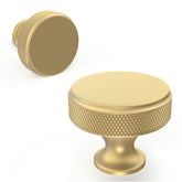 BUKOBYHE brushed gold knob closeup for premium cabinet upgrade.
