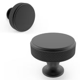 BUKOBYHE matte black knob close-up showing knurled grip for easy handling