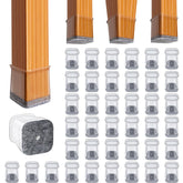 BUMACO square chair leg protectors in clear protect hardwood floors.