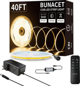 BUNACET COB LED strip 40ft install for seamless room lighting and design flexibility