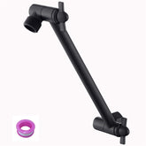 Burginwin 8-inch matte black adjustable shower arm showing height versatility