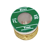 Bussmann TL-30PK4 fuse package showing four time-delay plugs for motor protection