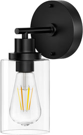 BUTHY black wall sconce light front view for hallways and bedrooms