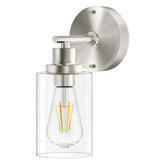 BUTHY brushed nickel wall light front view for hallways and bedrooms