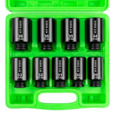 BUYROBUS half-inch drive socket set with deep sizes 29–38mm for heavy-duty axle nuts