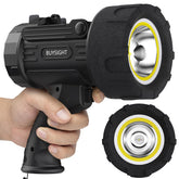 BUYSIGHT Rechargeable Spotlight front view with long-range beam for outdoor illumination