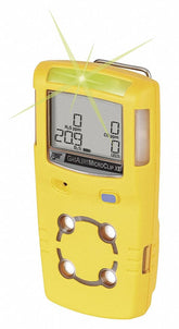 BW Technologies MCXL-XWHM-Y-NA GasAlertMicroClip XL front view, a compact four-gas detector for site safety.