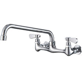 BWE kitchen faucet wall-mount with 12-inch swivel spout for wide reach.