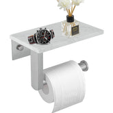 BWE marble holder with shelf front view showing style and storage potential