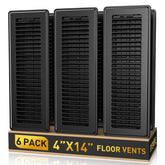 BYEWIRE 4x14 floor register front view, durable steel for floor vents