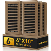 BYEWIRE floor register 4x10 in brown finish for durable ventilation.