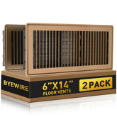 BYEWIRE Floor Register 6x14 brown fits standard openings for improved airflow.