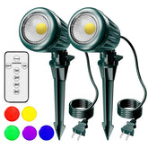 BYQY outdoor spotlight illuminating a yard for clear evening pathways