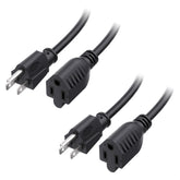 Cable Matters 2-pack 16 AWG extension cords, 15 ft each, versatile indoor/outdoor power solution.