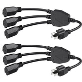 Cable Matters 3-outlet splitter cord with three grounded outlets for easy device expansion.