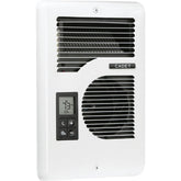 Cadet Energy Plus wall heater with digital thermostat display warming a living room efficiently.