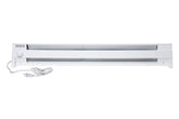 Cadet F Series 49-inch portable baseboard heater front view showing long profile and white finish