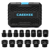 CaeeKee 14-piece 3/8 drive metric socket set in case for easy organization and transport