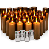 CAKETYCG 24-pack LED candles glow softly to create romantic indoor ambiance.