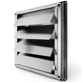 Calimaero VKE 4in dryer vent cover front view with auto louvers reduces drafts