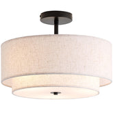CALOKES 16-inch double drum ceiling light front view showing balanced ambient illumination