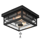 CALOKES outdoor flush mount motion sensor light on porch providing welcoming glow