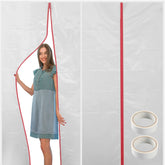 CALPALMY dust protector door 4x7 ft with red zipper for renovation dust control