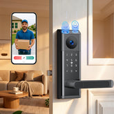CAMCAMP Smart Lock with Camera captures front door view for real-time monitoring.