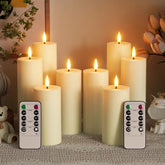 CAMCLIM flameless candles with remote set on a dining table for intimate ambiance