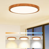 CAMCLIM 12-inch walnut ceiling light with flat profile for a modern bedroom