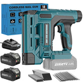 CAMXTOOL nailgun with dual 4Ah batteries powering extended wood projects