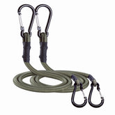 CanKing camouflage bungee cord 120-inch close-up showing secure carabiner.