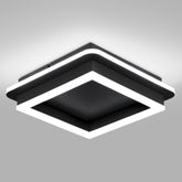 CANEOE black square LED ceiling light front view highlighting minimal design and even illumination