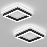CANEOE square flush mount light black 2-pack delivers clean hallway illumination