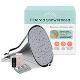 Canopy filtered shower head chrome front view showing premium filtration for healthier hair
